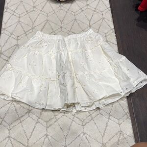 Elegant White Eyelet Skirt